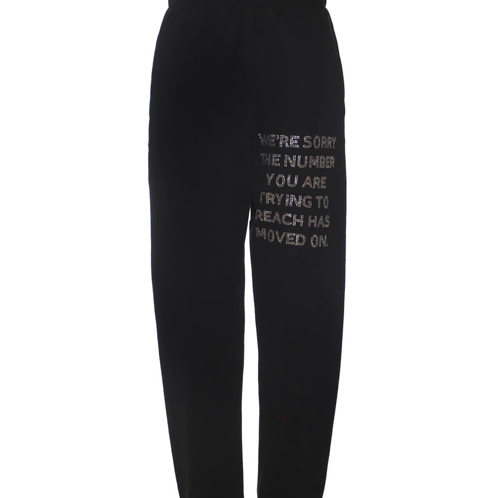 Boys Lie Black Sweatpants with White Text